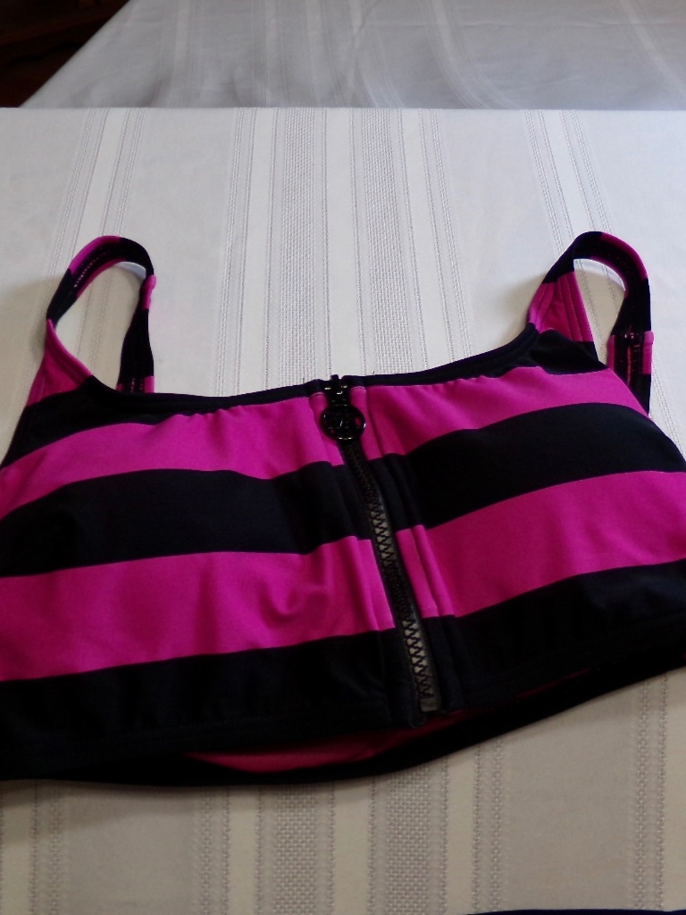 NWT Michael Michael Kors 660 Cerise Sport, Stripped 2PC Bikini Size XS - Picture 2 of 13